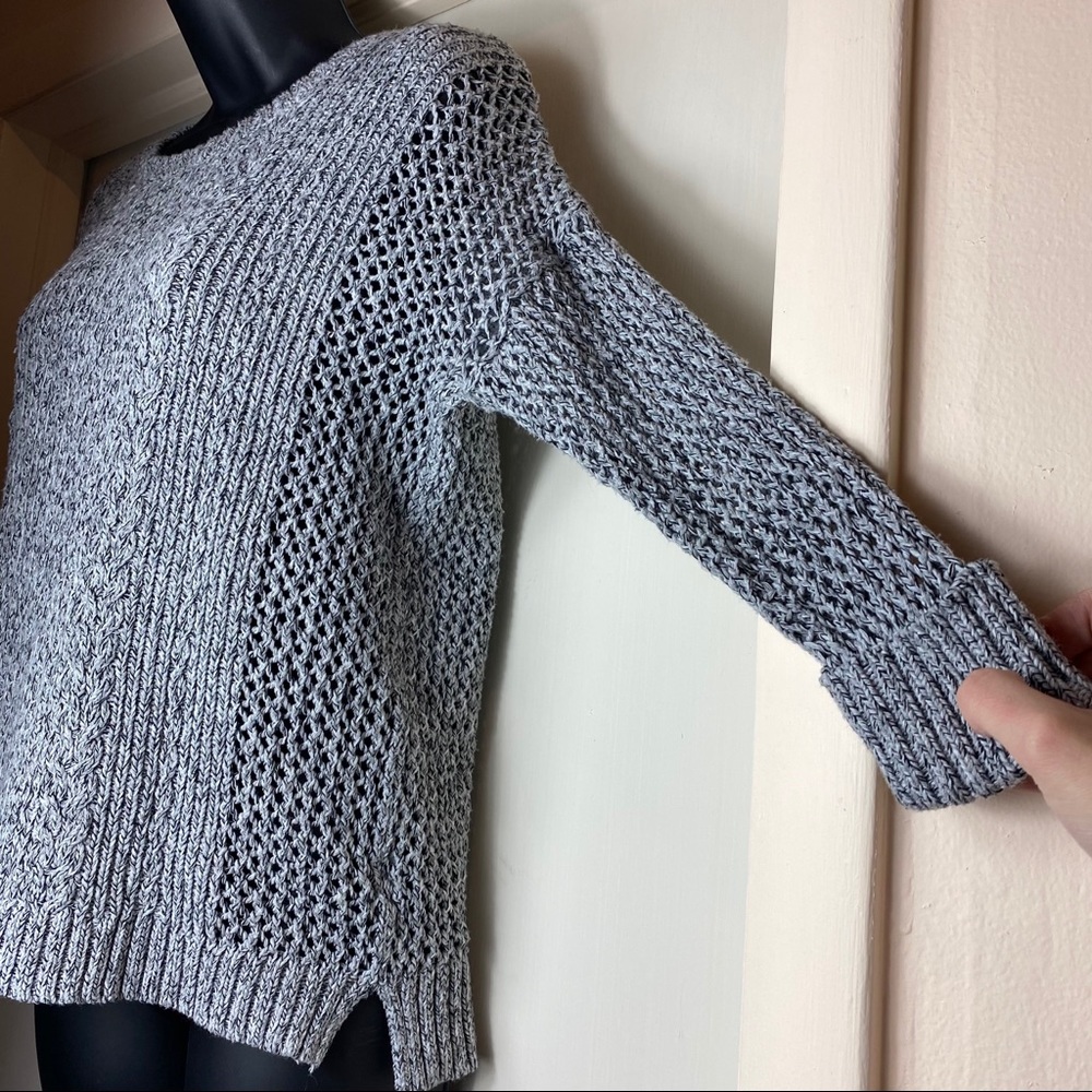 Madewell Grey Long Sleeve Marled Plaza Pullover - Picture 7 of 9